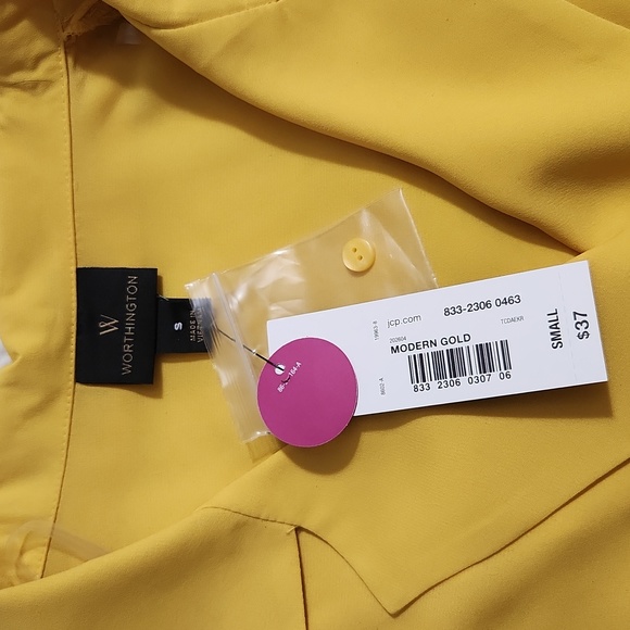 Worthington Gold Blouse NWT - Picture 2 of 5